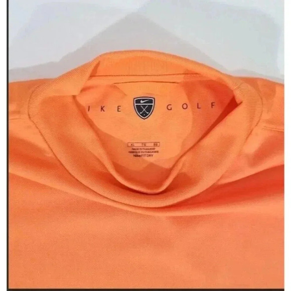 Nike Golf Mock Neck Short Sleeve T-Shirt Fit Dry Solid Orange Men's Size XL - Picture 3 of 6